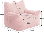 Vipbear Bean Bag Chair for Adults, Chair with Memory Foam | 35.5" Corduroy Beanbag Washable, Cozy Fluffy Chair with Pocket & Handle, Ergonomic Bedroom Sofa Chair for Gaming, Reading