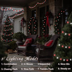 QITONG 165ft 500 LED Red and White String Lights, Christmas String Lights with Green Wire, 8 Modes Twinkle Lights Plug in