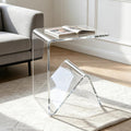 Acrylic C-Shaped Sofa End Table, Acrylic Clear Couch Side Table Modern Tray Snack Table Nightstand Portable Beside Table for Living Room Couch Bedroom