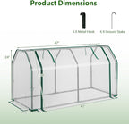 Giantex Mini Portable Greenhouse - for Raised Garden Bed, 47''x21.5''x24'' Outdoor Greenhouses with PE Cover, Roll-Up Zipper Door, Waterproof Plant Shelter for Garden Patio Lawn Vegetables & Flowers