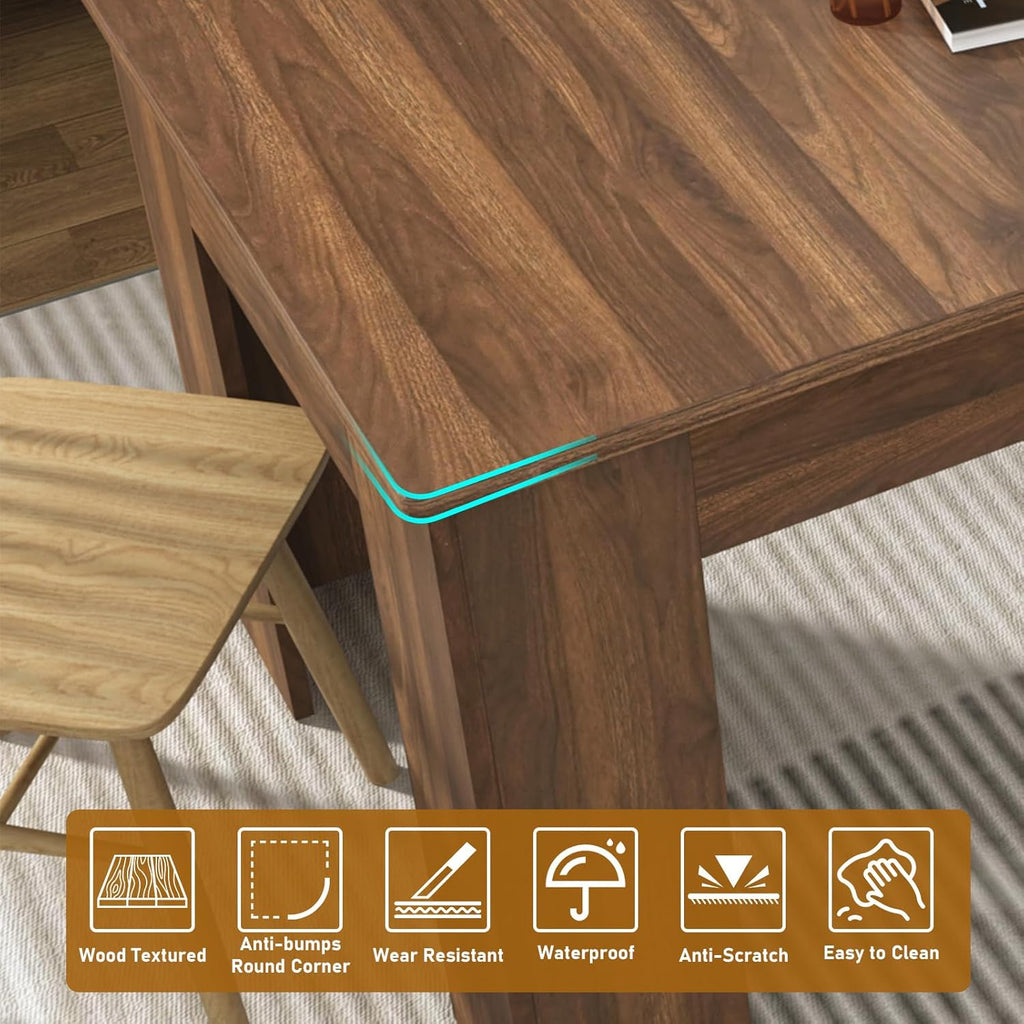 70.8"-110" Extendable Dining Table for 6-12 Person, Wooden Dining Room Table, Modern Extendable Table for Gatherings, Meeting for Small Kitchens, Dining Office Areas(Walnut)