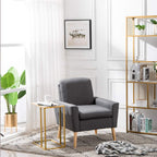 Marble Simple C-Side Table, C-Shaped Side Table for Couch - Small Coffee Stand Sofa Tray Desk with Metal Frame, Modern End Accent for Living Room, Bedroom, Small Spaces,Golden