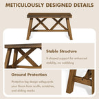 Wnutrees 30" Farmhouse Wood Bench, Rustic Solid Wood Entryway Bench Seat with Double X-Structure for Dining Area Living Room Hallway, Structural Stability, Natural