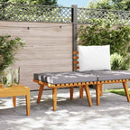 Solid Acacia Wood Footrest with Cushion 23.6x23.6x11.4 Inches, Garden Patio Ottoman for Outdoor Use, Easy Assembly