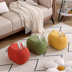 Teddy Fleece Pouf Ottoman, Rabbit Shaped Footstool Upholstered Sofa Foot Rest with Solid Wood Frame, Entrance Changing Shoes Home Decoration for Living Room Bedroom(23x35x23cm(9x14x9), Blue)