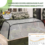 Raised Garden Bed Cover with Frame-4x2x1.3ft Garden Greenhouse Cover with Zipper Door,Garden Rows Accelerator Plants Cover for Vegetable & Flower Beds