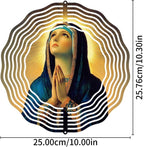 Virgin Mary Prayer Wind Spinner, Metal Wind Spinners Outdoor Indoor, Religious Virgin Mary Hanging Garden Decor for Outside, Stainless Wind Spinners for Yard and Garden 10 inch 3D (25.76X25 CM)
