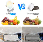 LVWIT 6 Pack 3 Ince LED Recessed Light, 7W 5CCT Ultra-Thin Dimmable Can Lights with Junction Box, High Brightness Canless Wafer Downlight for Kitchen Hallway Dining Room