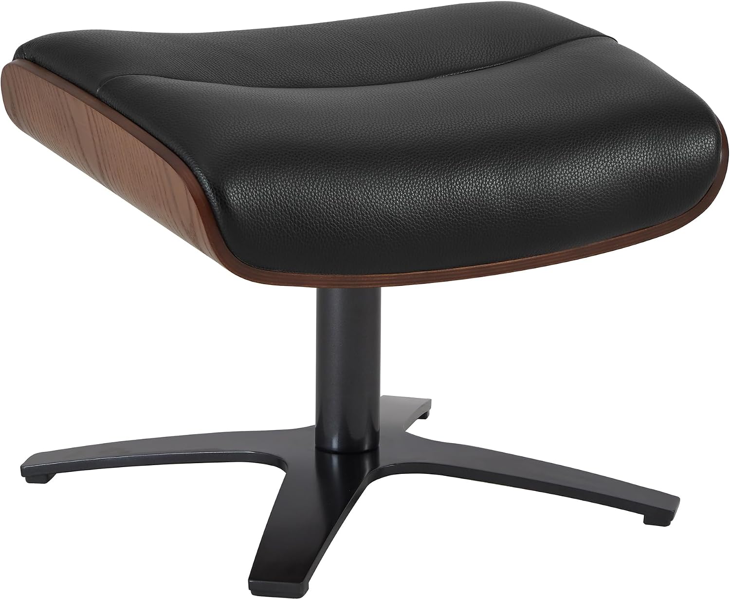 CHITA Genuine Leather Reclining Swivel Accent Chair with Ottoman, Black | Eames Swivel Chair with Adjustable Backrest and Headrest for living Room & Office, 34.3"Dx31.1"Wx39.4"H, 350 Lbs Capacity