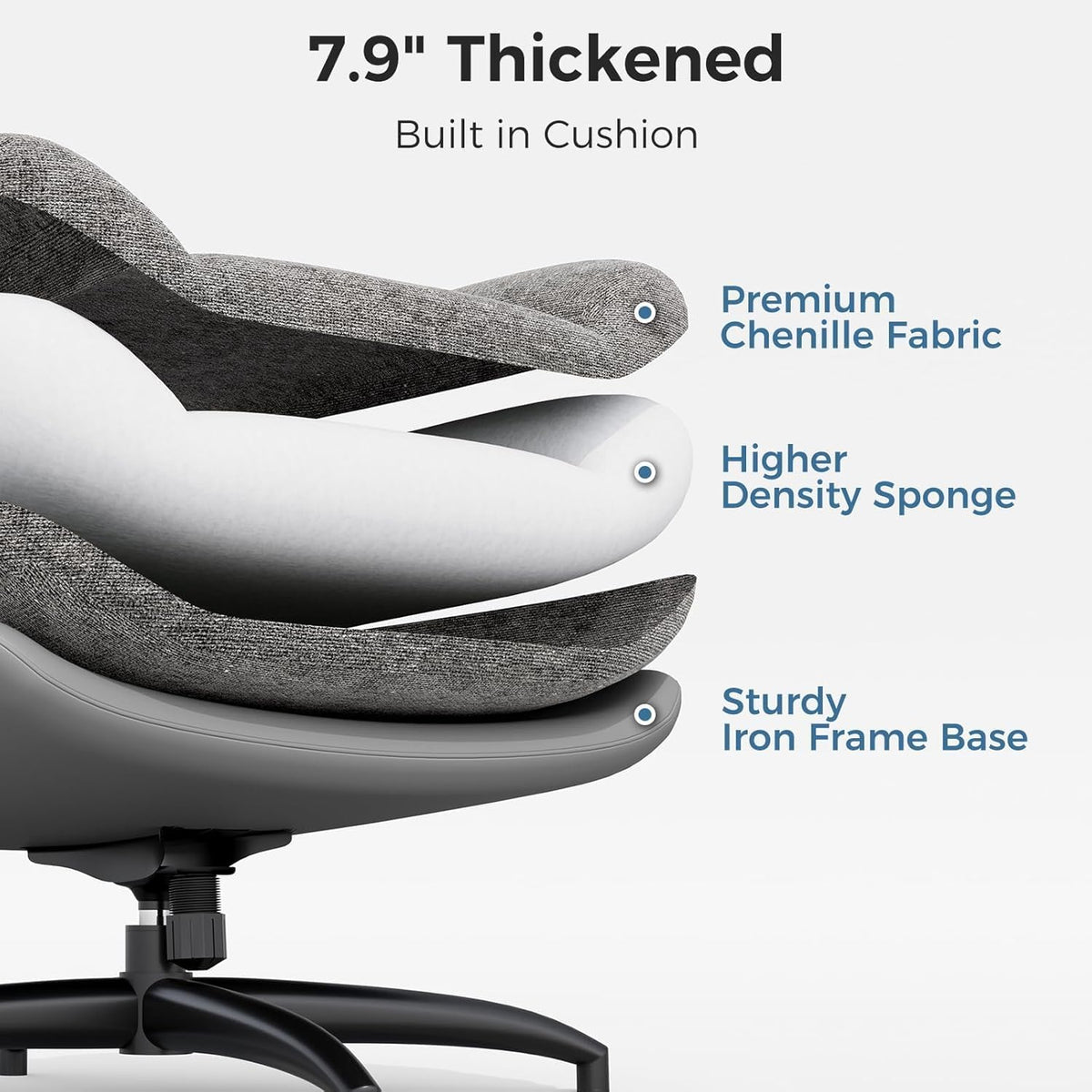 K Knowbody Swivel Accent Chair with Ottoman, 400lbs Capacity & Easy Assembly, Oversized 360° Swivel Rocker Recliner, Comfortable Swivel Chair for Living Room, Bedroom, Office, Grey