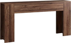 UNIQUITE 63-Inch Long Console Table with RGB LED Lights, Extra Wide and Thick Sofa Table Behind Couch, Farmhouse Entryway Table for Entrance, Hallway, Living Room, Brown
