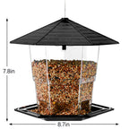 Jealoeur Bird Feeders for Outdoors Hanging Bird Feeder Wild Birds Seed, Black