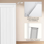 Yaheetech Small Bathroom Storage Cabinet for Towels with 2 Doors, White