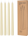 4 Pack Ivory Taper Candles - Taper Candles 10 Inch Dripless, Smokeless & Unscented - 8 Hours Long Burning - Hand Poured Tall Candlesticks - Ideal for Weddings, Dinner Parties, and Home Decor