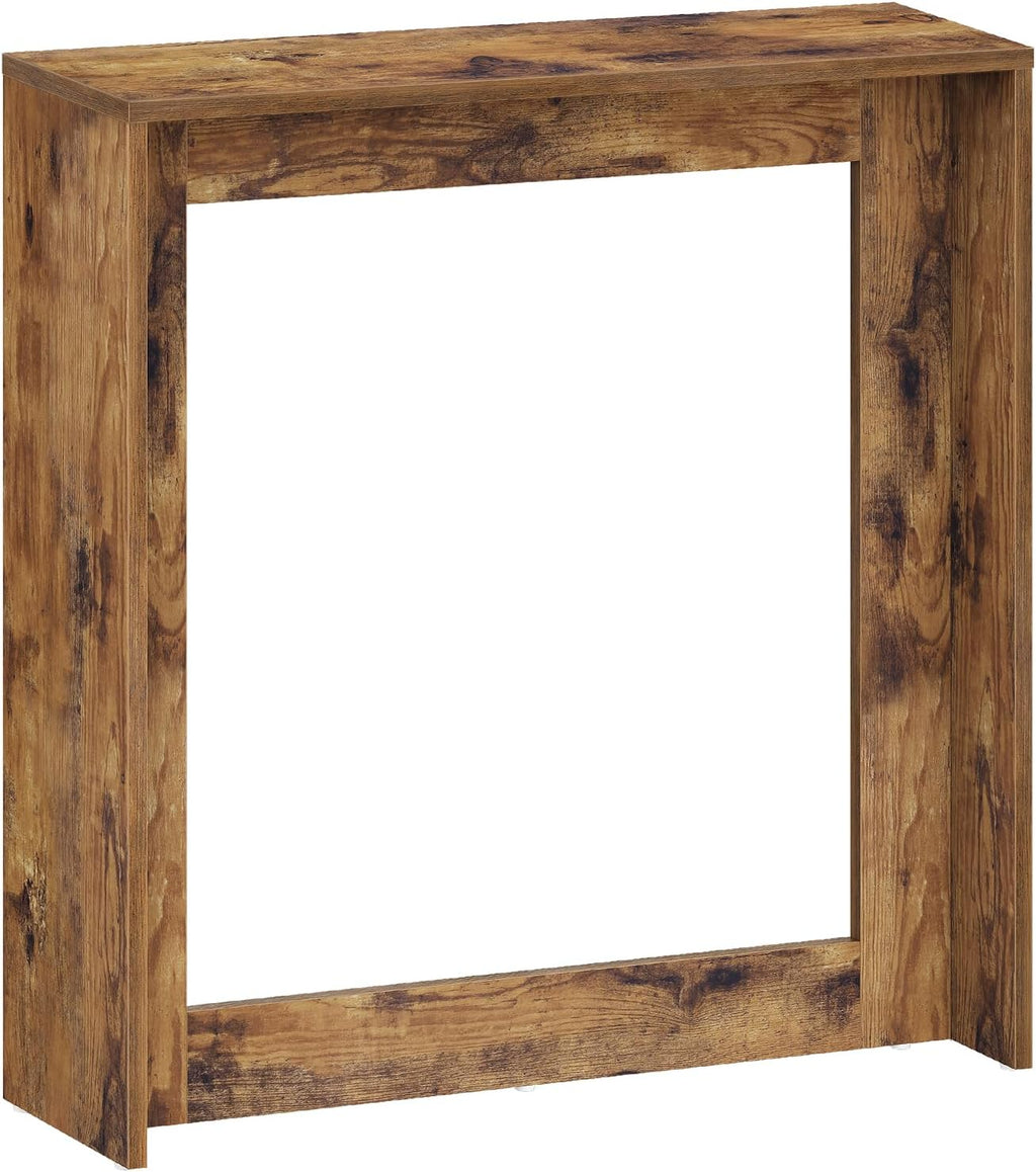 YATINEY Narrow Console Table, 29.5'' Small Farmhouse Entryway Table, Wooden Console Table Entryway, Slim Farmhouse Couch Table Behind Sofa for Living Room, Hallway, Foyer, Rustic Brown CT35RB