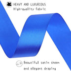 Blue Solid Satin Ribbon 1 Inch 25 Yards Solid Polyester Fabric Ribbon for Gift Wrapping Wedding Christmas Baby Shower Birthday Party Decoration Handmade Immortal Flower Craft