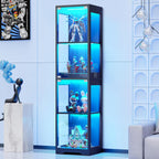 BROTTAR Glass Display Cabinet, Display Case for Collectibles, Black