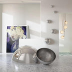 6pcs Hollow Hemisphere Ball Gazing Ball Half for Outdoor Decoration Shopping Mall Decor Wall Decorated (Silver)