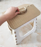 Folding Step Stool Anti Slip Compact Plastic Foldable Step Stool Holds Up to 300 lbs,12 inches, 30cm，(Coffee) 1PCS