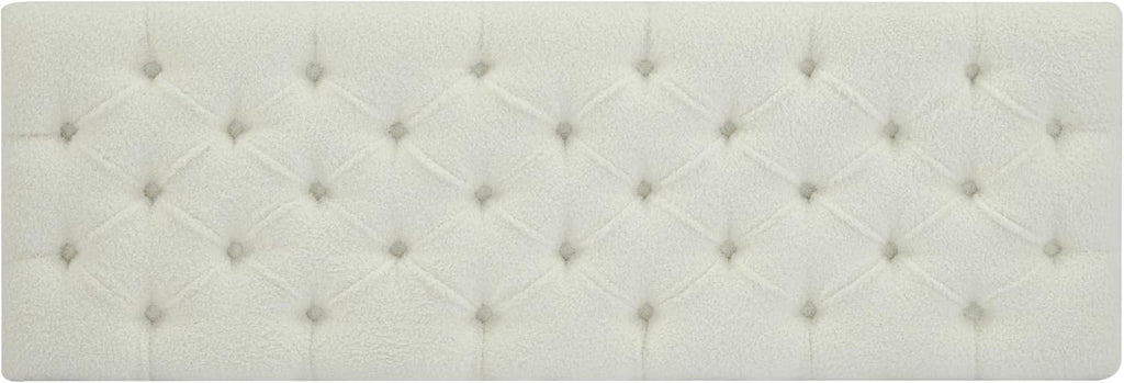 Ottoman Bench with Storage - Beige Storage Bench End of Bed with Safety Hinges, Tufted Ottoman for Living, Dining Room, Entryway and Hallway