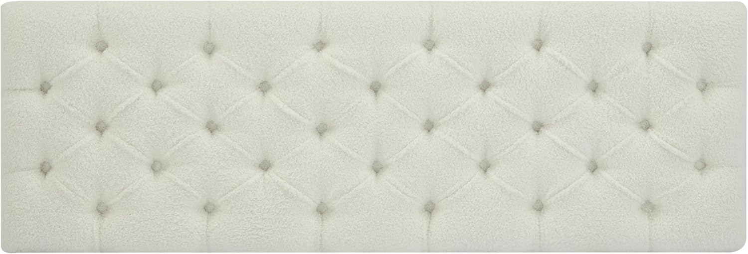 Ottoman Bench with Storage - Beige Storage Bench End of Bed with Safety Hinges, Tufted Ottoman for Living, Dining Room, Entryway and Hallway