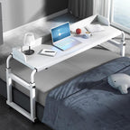 Adjustable Overbed Table - Height Length Adjustable Medical Overbed Table,Queen Size Over Bed Desk with 360° Wheels,Rolling Desk for Full/Queen/King Bed,350lbs Weight Capacity,N