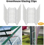 MDEOOSKY 50pcs Greenhouse Glazing Clips Stainless Steel W Type Clip Leaf Spring Clips Mini for Hanging Leaf Spring Clips Wire Fixing Clips for Greenhouse Glass