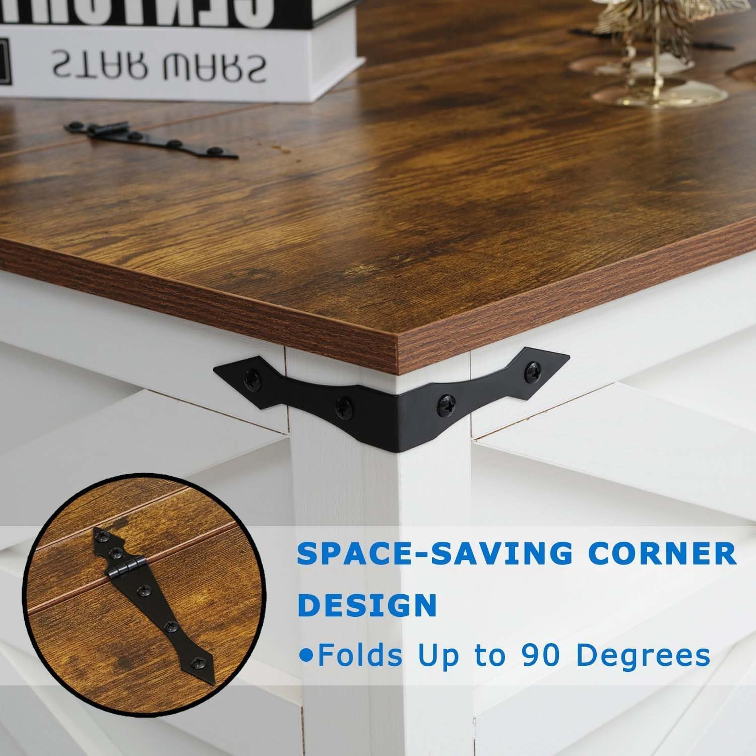 Farmhouse Coffee Table Set of 3, Lift Top Coffee Table with Sliding Barn Doors and End Tables Set of 2 with Charging Station, Living Room Table Set for Home Office, White