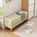 Modern Entry Door Shoe Bench Household Doorway Wearing Shoes Stool Long Clothing Fitting Room Sofa Bedside Entryway(Dark Green,80cm)