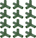 4 Pcs 11mm Greenhouse Frame Building Connectors, 4 Way Right Angle Pipe Fitting for Grape Trellis/Sunscreen Shed/Gardening Plant Stakes, Greenhouse Accessories [Green]