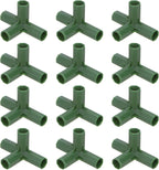 4 Pcs 11mm Greenhouse Frame Building Connectors, 4 Way Right Angle Pipe Fitting for Grape Trellis/Sunscreen Shed/Gardening Plant Stakes, Greenhouse Accessories [Green]