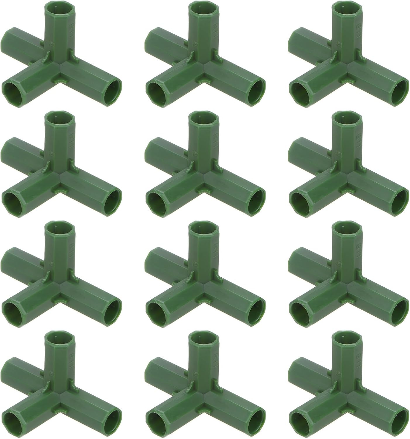 4 Pcs 11mm Greenhouse Frame Building Connectors, 4 Way Right Angle Pipe Fitting for Grape Trellis/Sunscreen Shed/Gardening Plant Stakes, Greenhouse Accessories [Green]