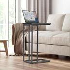 C-Shaped End Table, TV Tray Set of 2, Couch Side Laptop Desk, for Living Room, Bedroom, Small Spaces, Black, 2 Pack