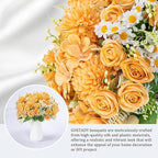 12 Packs Peonies Artificial Flowers,Silk Artificial Peonies Flowers Fake Peony Faux Floral Arrangements Bouquet for Centerpiece Table Wedding Party Home Decor Fall