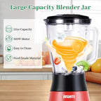 Kitchen Blender, 500W Countertop Blender with 52oz Plastic Jar for Smoothies Milkshake Desserts Nut Butter, Cocktails Sauces (Red)