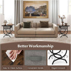 Side Table with Fabric Drawer & Metal Frame - Living Room, Bedroom - Black & Gray - 19" x 14" x 21"