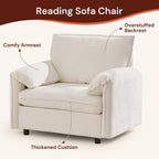Korser Oversized Accent Chair, 39.3" Wide Arm Chairs for Living Room & Bedroom, Modern Lounge Chair, Upholstered Mid-Century Reading Chair, Comfy Living Room Chair, Single Sofa Chair, Chenille, Beige
