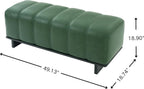 Christopher Knight Home Lamie 49.13" Faux Leather Upholstered Dining Bench, Wooden Entryway Bench, Long Sofa Footstool for Living Room, Bedroom End of Bed Bench, Green+Black