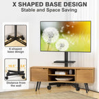 TVON Mobile TV Stand with Power Outlet for 23-65 Inch TVs up to 88 lbs | Tilt Rolling TV Cart with Height Adjustment & Locking Wheels, Portable TV Stand for Bedroom, Office, Max VESA 400x400mm