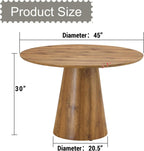 Round Dining Table for 4/6, 45 Inch Dining Room Table, Small Kitchen Table with Stable Pedestal, Modern Dining Table for Kitchen,Living Room,Apartment,Restaurant (Dark Wood)