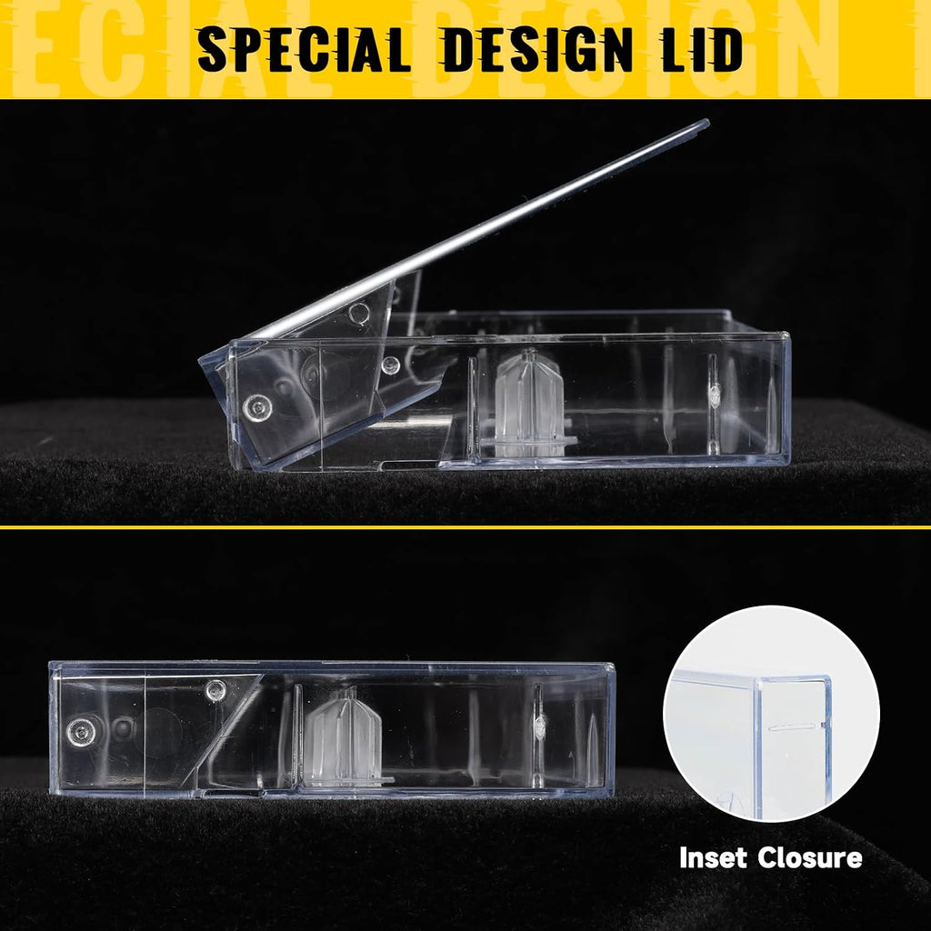 25-Pack Audio Cassette Storage Cases - Clear Plastic Cassette Tape Cases - Storage Solution 4.28" L x 2.75" W x 0.6" H