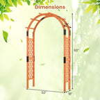 Giantex 7.7FT Wooden Garden Arbor Trellis, Outdoor Pergola Arch with Climbing Plant Support, Wood Wedding Arch for Ceremony, Pathway, Birthday Party, Garden Décor, Weather-Resistant, Easy Assembly