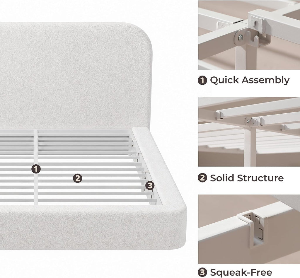 RECCI Airframe Bread Queen Curved Cloud Platform Bed Frame