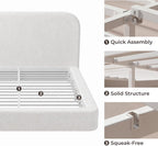 RECCI Airframe Bread Queen Curved Cloud Platform Bed Frame
