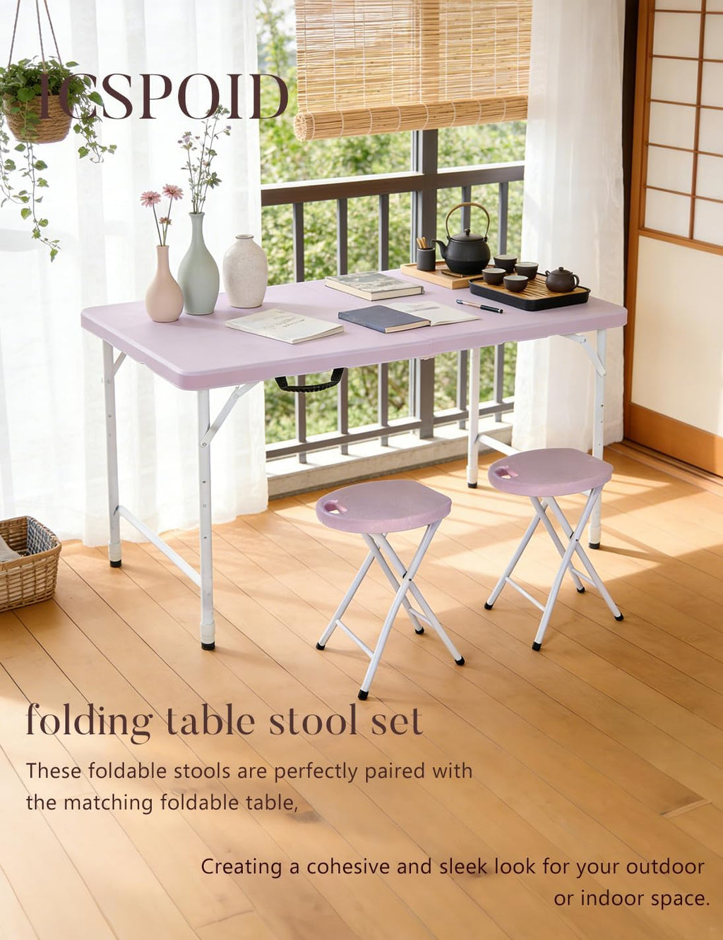 18 Inch Folding Stool with Handle | Folding Chair, 600 lbs Capacity, Portable Foldable Bar Stool, Non-Slip Feet, Collapsible Stool, Indoor Outdoor Use