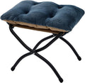 15"(H) Folding Ottoman, Foldable Footrest Stool, Portable Small Foot Stool for Couch, Collapsible Foot Rest Ottoman for Sofa, Accent Padded Ottomans for Living Room, Bedroom, Navy Blue