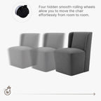 KISLOT Dining Chairs with Casters No Assembly Upholstered Wingback Single Sofa Armless Deskchair for Bedroom Waiting Room Kitchen Diningroom