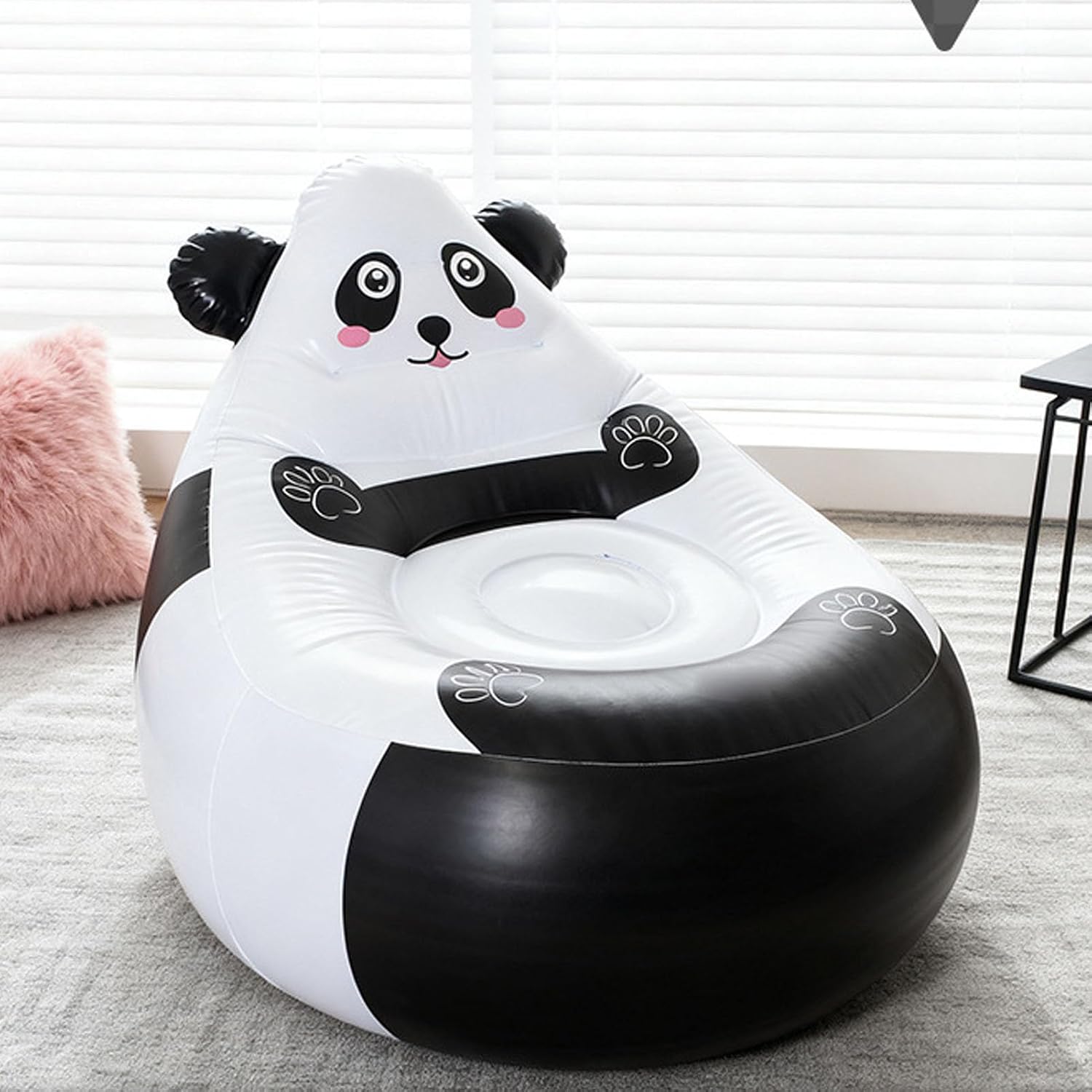 Zopsc Cute Panda Animal Shaped Inflatable Chair, Lightweight Portable Seat for Outdoor, Indoor Use