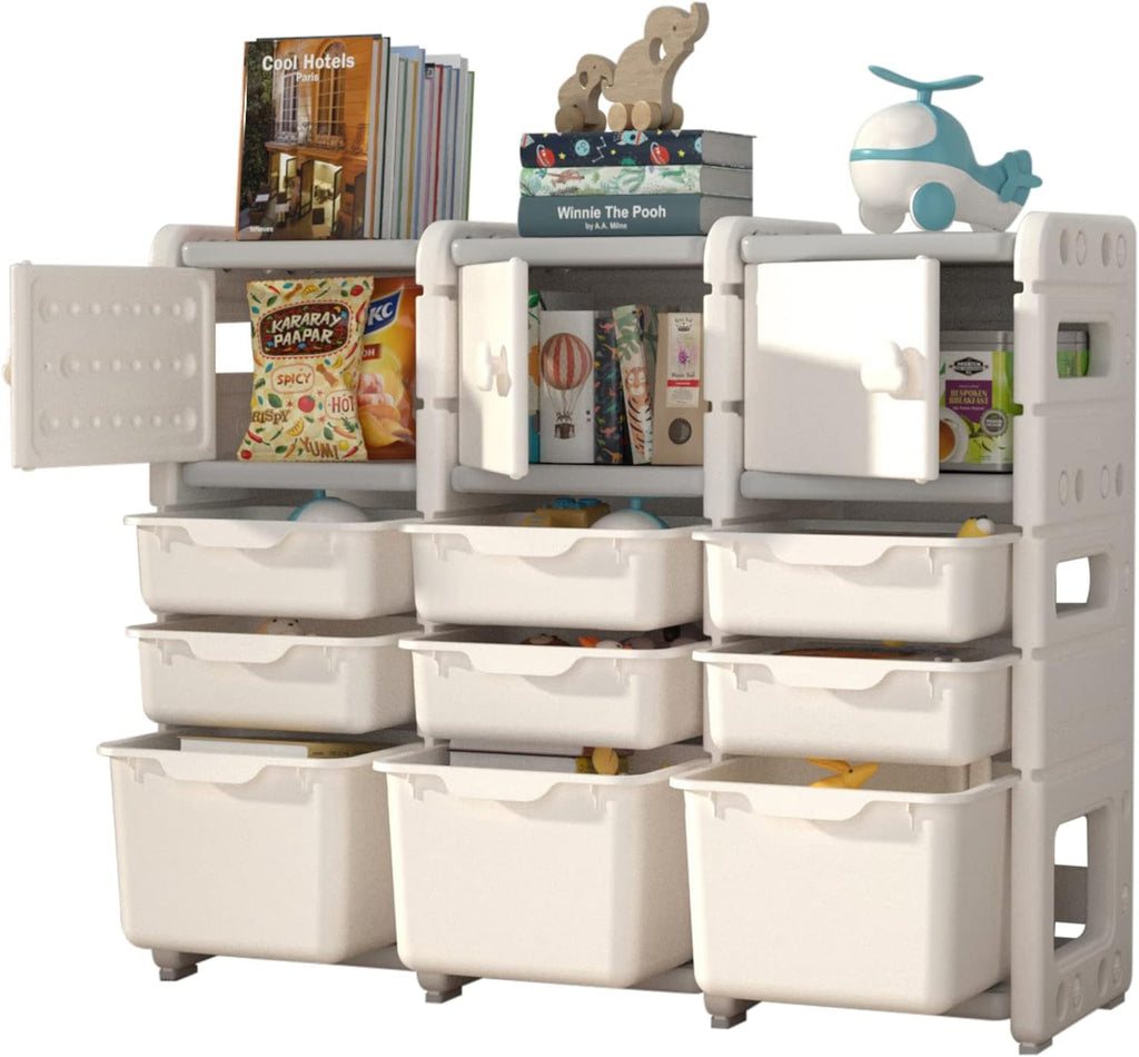 UNICOO Kids Shelves, Children Toy Organizer, Kids Bookshelf and Toy Storage for School, Bedroom, Playroom or Nursery (3 * 4)