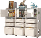 UNICOO Kids Shelves, Children Toy Organizer, Kids Bookshelf and Toy Storage for School, Bedroom, Playroom or Nursery (3 * 4)